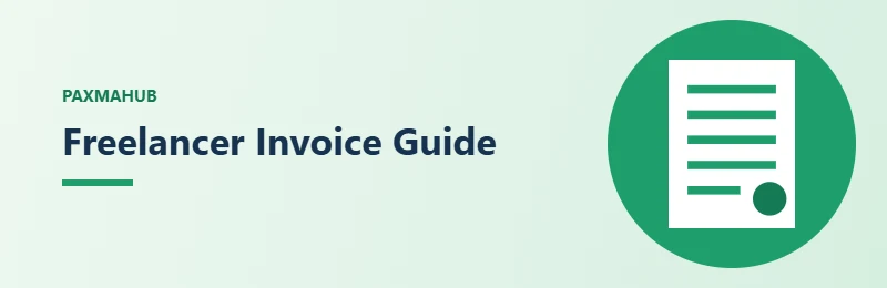 Freelancer Invoice Guide — simple PaxmaHub green illustration of an invoice document