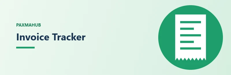 Invoice Tracker — simple PaxmaHub green illustration of an invoice list