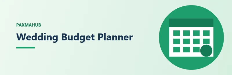 Wedding Budget Planner — simple PaxmaHub green illustration of a calendar with a marked date
